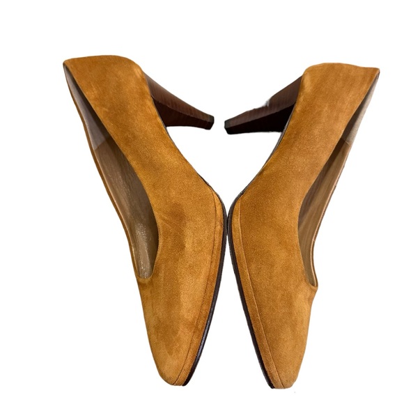 Vintage Linea Dior Women’s Suede Pumps Mustard Size 7.5 B4 - Picture 6 of 7